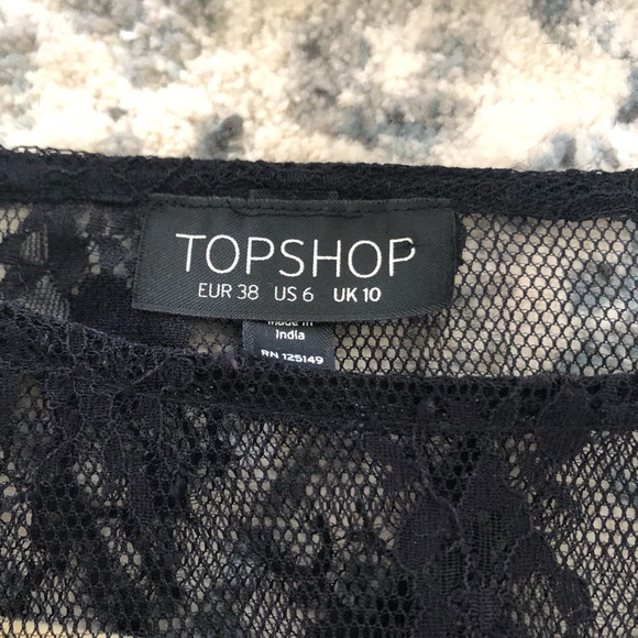 CUTE TOPSHOP black lace beaded crop top LOW PRICE - Picture 3 of 6